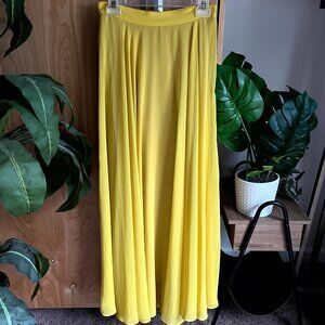 Flowy Lucy Paris Mustard Yellow Maxi Skirt - Size Small
